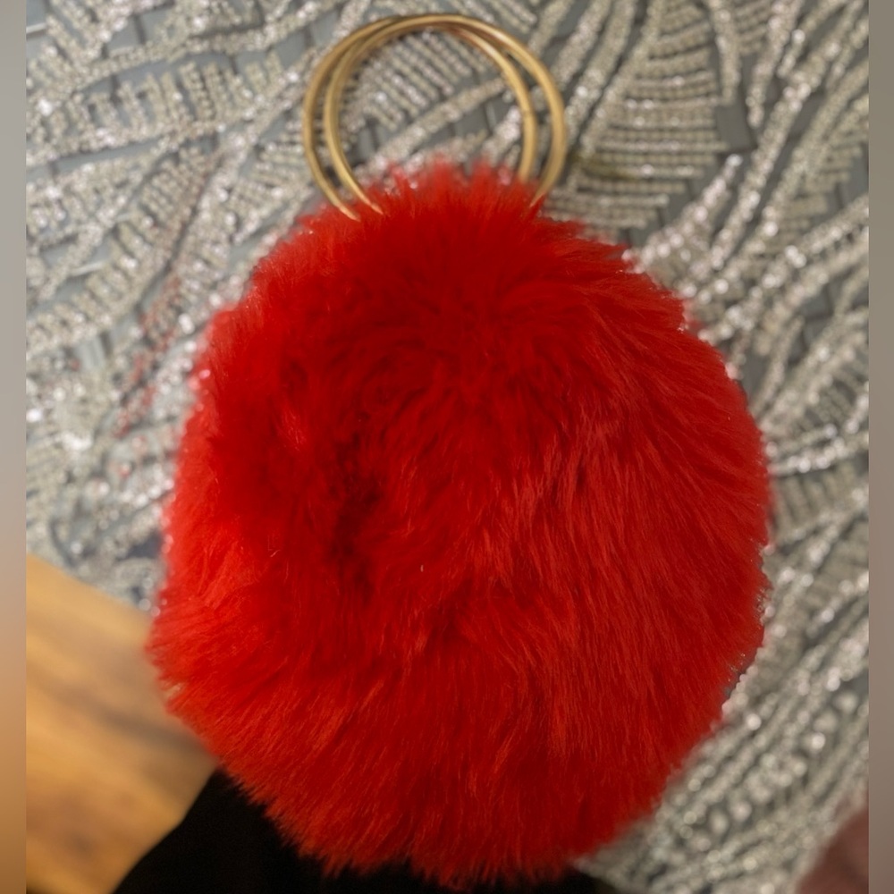 Forever 21 Red Fur Wristlet